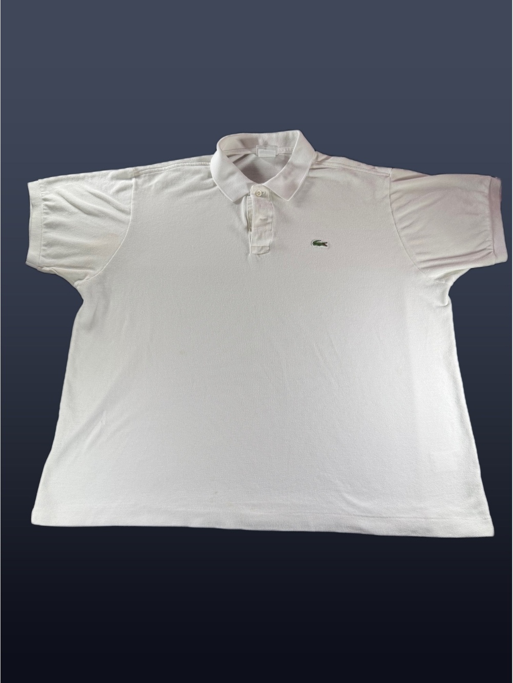 Lacoste White Cotton Polo Shirt Size 8‎